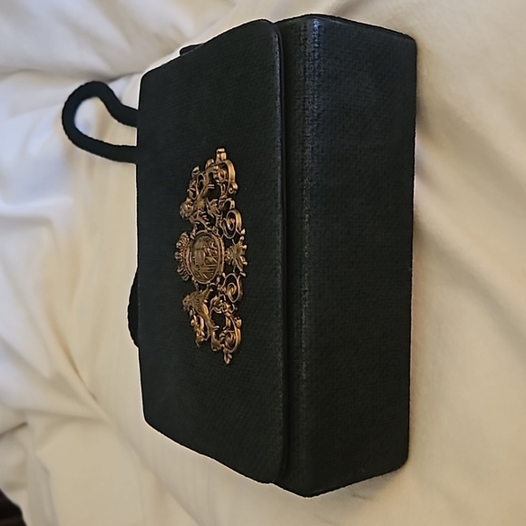 RAFAEL SANCHEZ Designer Navy Royal Coat of Arms Beaded Castlecore Crossbody Bag - Picture 8 of 15